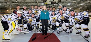 Cllr Ingham with Bracknell Bees Ice Hockey team